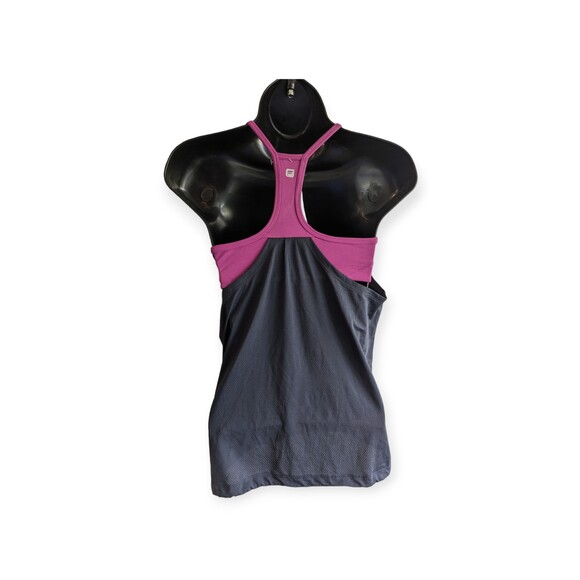 FABLETICS Norwalk Tank Blouson Built-in Bra Charcoal Mulberry Size X-Small 2 NWT - Picture 2 of 6